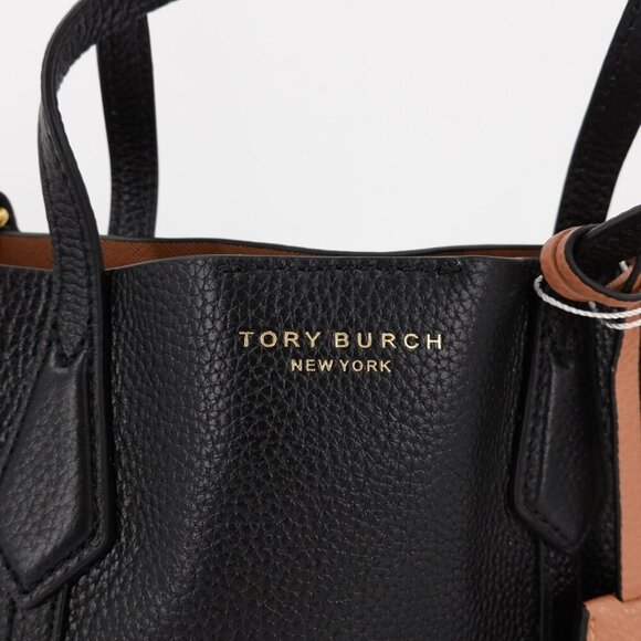 Tory Burch Perry Small Triple Compartment Tote Black - Picture 7 of 12